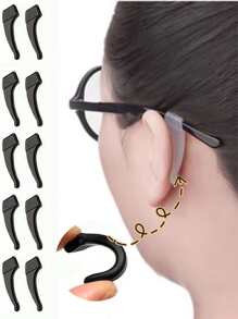 5 pares/10 pares/15 pares Ganchos de Orelha Antiderrapantes de Silicone, Suporte de Perna de Óculos, Braçadeira Fixa, Pegadas Claras, Suporte de Óculos, Acessórios de Óculos, Acessórios Femininos