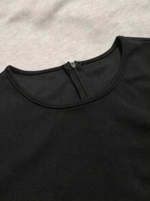 Spring Vacation Retro St. Patrick's Day Clover Print High Waist Patchwork Long Sleeve Dress With Ribbon - Green - View 4