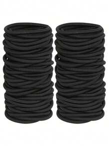 20-100pcs Black Rubber Band Seamless Simple Style Hair Tie Elastic Hair Accessories For Ponytail Bun Braids Women Hair Ties Ponytail Holders Hair Elastics Hair Rubber Bands Scrunchies Hair Rope Elastic Hair Tie, Hair Bobbles