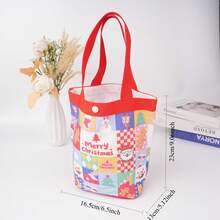 Santa Claus Gift Christmas Handbag, Red/Green Christmas Gift Bag With Button, Merry Christmas Treat Bag, New Year's Gift