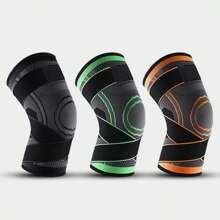 1pc Outdoor Knitted Bandage Sports Knee Pads, Wrapped Compression Anti-Slip Nylon Knit Knee Support For Hiking, Cycling, Basketball, Fitness, Running - Multicolor - View 7