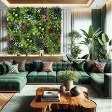 CTSZOOM Disponible en 23 estilos, paneles de pared de césped artificial, múltiples estilos con césped, follaje floral artificial, césped artificial, alfombras de césped artificial, decoración de pared exterior, decoración de boda, decoración navideña, follaje artificial, césped artificial, 100 bridas, pared de plantas, decoración de pared verde de 10x10 pulgadas