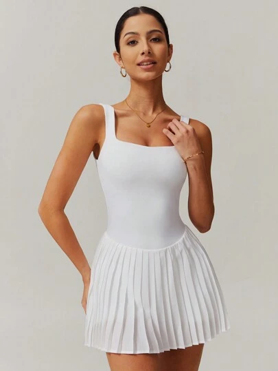 MASKERT Spring And Summer Women's Dresses, Sports Dresses, Casual Dresses, Tennis Dresses, Sports Clothes, Yoga Clothes, Tennis Clothes, Sports Sets, Breathable And Comfortable, Skin Friendly