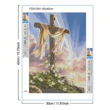 1Pc Jesus Christ Religion Cross Diamond Painting Kit Mosaic Embroidery Adult Handicraft Hobbies Home Decoration 30x40cm /11.81x15.75inch - A06-125 - Xem 3