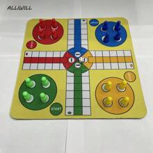 Flight Chess Set, Ludo Interactive Board Game That Can Be Used As Mouse Pad, Multiple Colors Available (Random Piece Color) - Multicolor - View 1