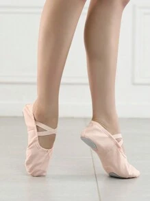 系带芭蕾舞鞋，女士室内软底芭蕾舞鞋，室内瑜伽鞋，练习鞋，平底鞋 - 粉色 - 查看 5