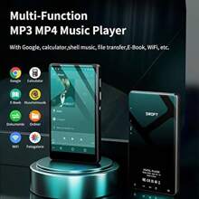 80GB MP3 Player With Bluetooth And WiFi SWOFY 4.0" Full Touch Screen MP3 MP4 Player Portable Hi-Fi Digital Walkman Music Player With FM Radio Recorder E-Book Browser Black - 4.0inchMp3Player1 - View 2