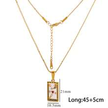Dây chuyền mặt hình chữ nhật bằng thép không gỉ Tarot thời trang châu Âu và Mỹ khảm đá Rhinestone nhỏ giọt dầu - mặt dây chuyền - Xem 7