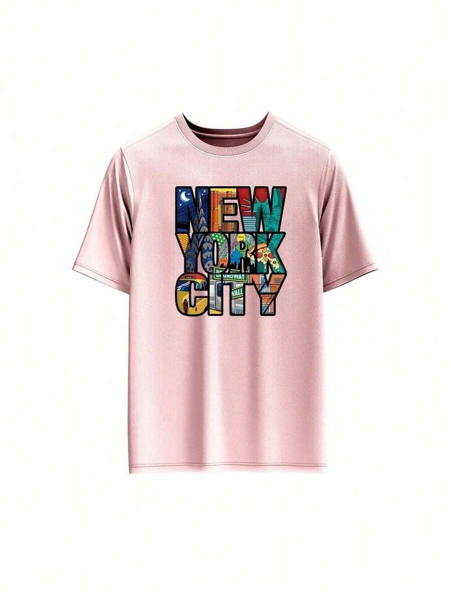 CAMISETA UNISSEX MALHA PREMIUM TSHIRT NEW YORK CITY LANÇAMENTO - Fúcsia - Visão 1
