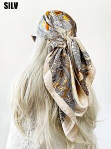 1 件 90 厘米佩斯利图案方形围巾，可作为头巾、头巾或头巾日常使用，头巾、发带、头带非常适合装扮您的外观 - 彩色 - 查看 29