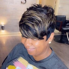 自然混合颜色 1B/27 渐变色短发假发 全机织真人发假发 4 英寸短发假发 巴西雷米分层假发 短发短发假发 女士真人发丝 勃艮第酒红色 1B/99J 多色无胶假发 万圣节服装和圣诞节 - 間色 - 查看 5