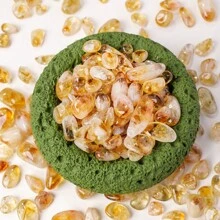 1bag Natural Stones Citrine Material Crystal Gravel Stone Chips Ore Minerals Reiki Specimen Gemstones Aquarium Decoration - Polished Citrine Teeth - View 3