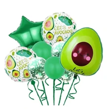 1 Set de decoración de globos con diseño de frutas, que incluye globos de aluminio con forma de fresa, naranja, plátano, sandía, naranja, aguacate y piña, perfecto para decorar una fiesta de cumpleaños con temática hawaiana