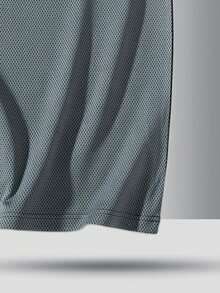 男士凉爽透气宽松圆领无袖背心，夏季 - 灰色 - 查看 6