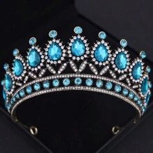 1 PIEZA Deslumbrante corona de cristal Tiaras y coronas para fiestas, bailes de graduación para mujeres, accesorios de boda y pelo, joyería, tocado de regalo