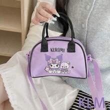 Bolso de mano Sanrio: Bolso de Boston con estampado de moda de Hello Kitty, Bolso bandolera de felpa de dibujos animados de My Melody, Bolso organizador casual de gran capacidad de Kuromi, Bolsa cosmética portátil y multifunción de Pochacco, Bolso de hombro lindo de Cinnamoroll - Multicolor - Ver 16