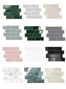 10pcs Faux Ceramic 3D Wall Stickers, Removable & Easy To Install, Waterproof Self-Adhesive Wall Paper, Suitable For Kitchen, Furniture Renovation, Bathroom, Room Decor, Holiday Party Background