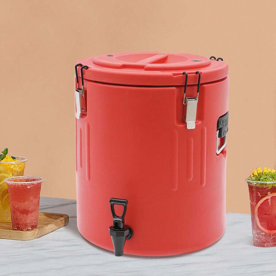 Insulated Beverage Containers With Handles, Portable Sports Cooler Water Beverage Dispenser, Outdoors Water Jug Insulated Bucket For Camping Party Sports, Red 10L/20L/40L