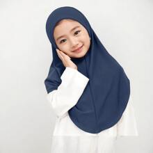 3Y-5Y Instant Hijab Plain Arab-Style Thickened Round Edges Headscarf Malaysia Bergo Zaifa Undercap Easy-To-Wear Basics Weap Hat HiJab For Baby Kids Girl - Multicolor - View 12