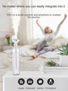 2-In-1 Detachable Air Humidifier, Converts Between Tall And Short Size, 2 Mist Levels, Portable Travel Humidifier Fits Various Containers (Mineral Water Bottle/Mug/Wine Bottle Etc.), Suitable For Home/Car/Office Use - Multicolor - View 5