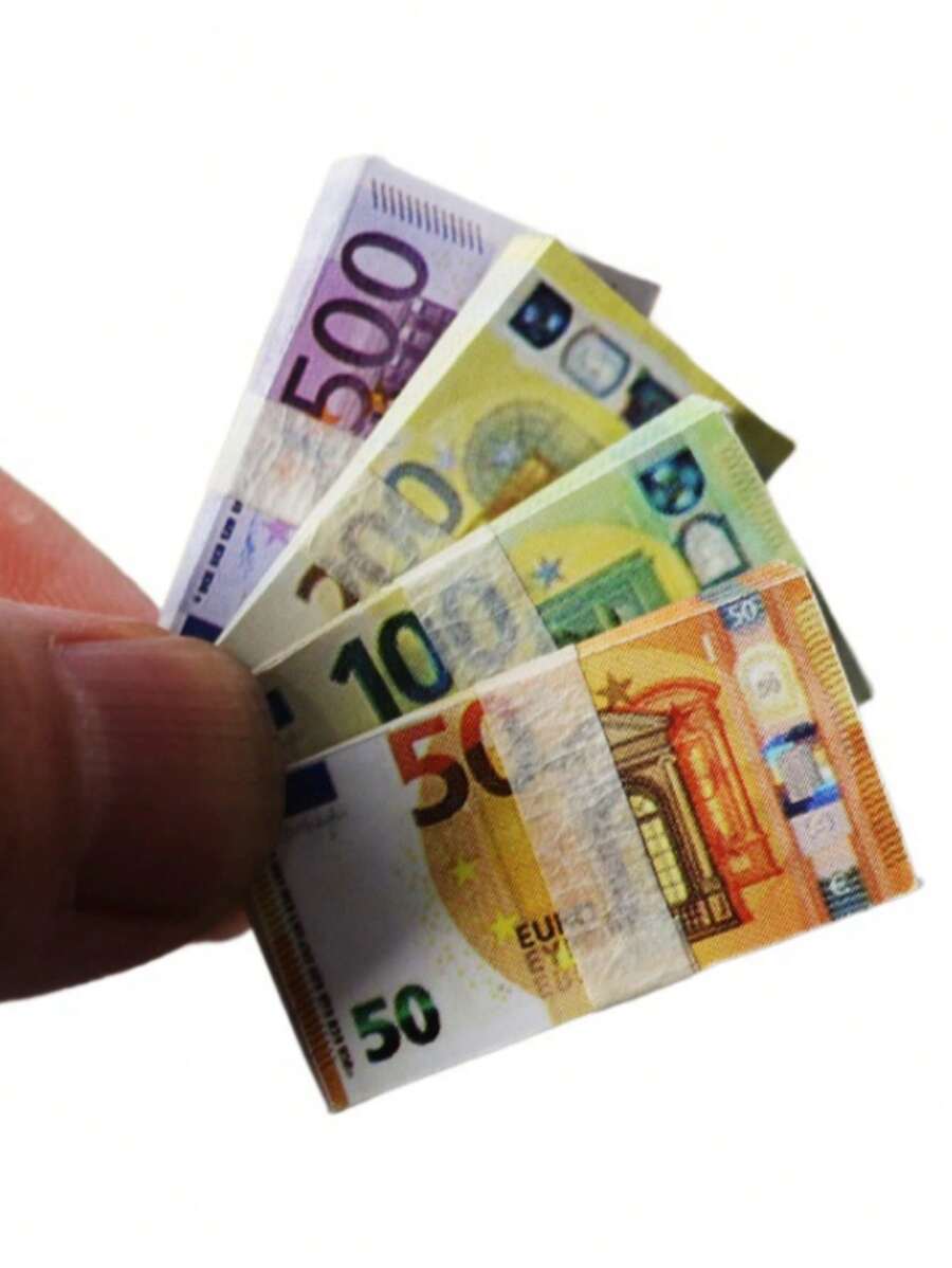 Set de 2/3/4 Billetes miniatura de Dólar, Libra, Euro y Won Coreano, ¡extremadamente realistas! Monedas de tamaño de bolsillo que encajan perfectamente con casas de muñecas, BJD y coleccionables en miniatura - Multicolor - Ver 1