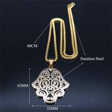 手链吊坠项链 女式/男式 不锈钢金色阿拉伯 Hamsa 项链 伊斯兰珠宝 Mano De - 項鍊 - 查看 11