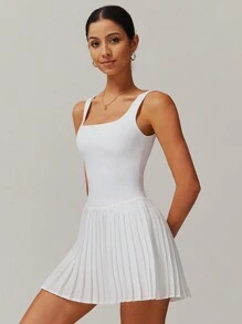 MASKERT Women's Dresses, Sports Dresses, Casual Dresses, Tennis Dresses, Sportswear, Yoga Wear, Tennis Wear, Sports Sets, Breathable And Comfortable, Skin-Friendly - White - View 5