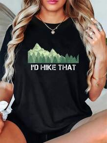 100% Cotton Funny Hiking Shirt I'd Hike That Outdoor Camping Gift