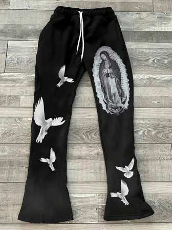 Herrbyxor med raka, lösa och vida ben, emo-modell, 2000-talsstil, höst