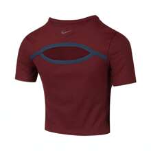 Nike 2025 女款 AS W NK ONE FITTED DF SS TOP 针织圆领短袖 T 恤 HQ4999-619 - 紅色 - 查看 2