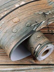 1 卷 118.11 英寸 X 39.37 英寸 PVC 木纹壁纸，棕色，厚实，防水，防潮，自粘壁纸，适用于衣柜、书桌、木门、旧家具翻新、墙壁礼物生日毕业墙纸墙贴房间装饰墙贴 - FQ92038 - 查看 6