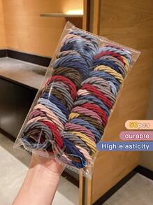 Conjunto de 50pcs Grampo de Cabelo Elástico Durável Estilo Coreano faixas de cabelo coloridas Acessórios de Cabelo