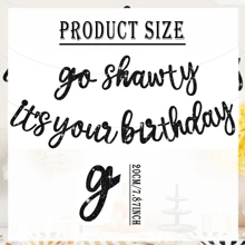 宝贝，生日快乐横幅，嘻哈主题闪亮生日快乐横幅，说唱主题生日快乐标牌，男女生日派对用品 - 金色 - 查看 3