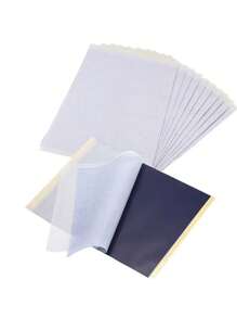 10 pezzi/20 pezzi/50 pezzi Carta da trasferimento a calore per ufficio, design a 4 strati, carta carbone per ufficio, forniture professionali per artisti body art, carta stencil per tatuaggi, adatta per il disegno e il trasferimento a caldo, accessori per la cancelleria d'ufficio
