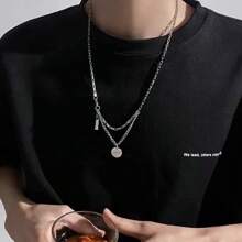 1 szt. Hip-Hop Wisiorek Łańcuszek obojczykowy, Minimalistyczny dodatek dla mężczyzn/kobiet, Tytanowy stalowy łańcuszek do swetra