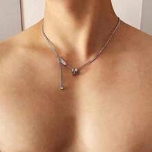 1 szt. Hip-Hop Wisiorek Łańcuszek obojczykowy, Minimalistyczny dodatek dla mężczyzn/kobiet, Tytanowy stalowy łańcuszek do swetra