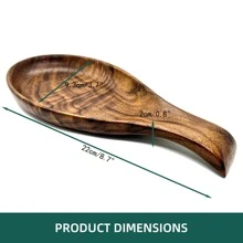 1pc Walnut Wooden Spoon Rest Cooking Spoon Holder Organizer Heat-Resistant Wood Utensil Rest, Spoon Holder For Stove Top, Kitchen Utensil Holder For Ladles, Turner, Brush, Spatula& More