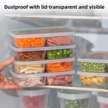 1 Set 4-Compartment Food Storage Container, Meat Dedicated Portioned Preservation Box, Fridge/Freezer Meat Storage Organizer - Multicolor - View 8