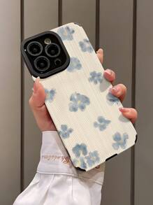1 件全新简约水彩蓝花卉图案柔软 TPU 防摔手机壳适用于 Apple 15/15 Plus/15 Pro/15 Pro Max，防水防震防刮 - 彩色 - 查看 4
