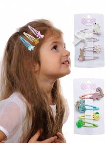 4pcs Cute Cartoon Style Hair Clips, Princess Style Hair Accessories Suitable For Little Girls, Great For Daily Use, Birthday Gifts, Party Favors