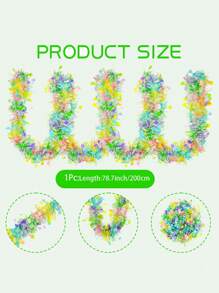 3Pcs Easter Tinsel Garland With Confetti Colorful Metallic Tinsel Twist Garland Spring Hanging Garland Decoration For Green Easter Garland For Mantle Decorations With Colorful Eggs, Glitter Spring Garland For Easter Tree Decor, Metallic Easter Eggs Garland For Home Indoor/Outdoo,Vibrant Spring Decor For Doors, Trees And Mantels ,Perfect For Easter Celebrations