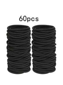 20-100pcs Black Rubber Band Seamless Simple Style Hair Tie Elastic Hair Accessories For Ponytail Bun Braids Women Hair Ties Ponytail Holders Hair Elastics Hair Rubber Bands Scrunchies Hair Rope Elastic Hair Tie, Hair Bobbles