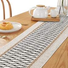 Table Runner 72 Inch Cotton Burlap Macrame Table Linen Bohemian Rustic Farmhouse Table Cloth With Tassel For Baby Shower Birthday Wedding Party Banquet - Beige - View 9