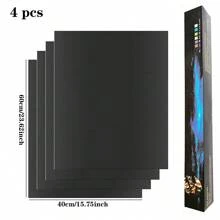 2/4/6 Stück 40 x 33 cm Backmatten, wiederverwend- und antihaftbeschichtet, ofensicher und hitzebeständig für Grill, einfach zu reinigende Back- und Grillmatten, Küchenhelfer
