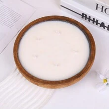 1pc Round Solid Wooden Bowl Aroma Candle Smokeless Soy Wax Home Lighting Candles Aroma Candle Decorations Valentine's Day Rama Gift Essentials Gifts Birthday Graduation