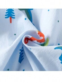 Camisa de manga larga con estampado de dinosaurios para niño, primavera - Azul - Ver 8