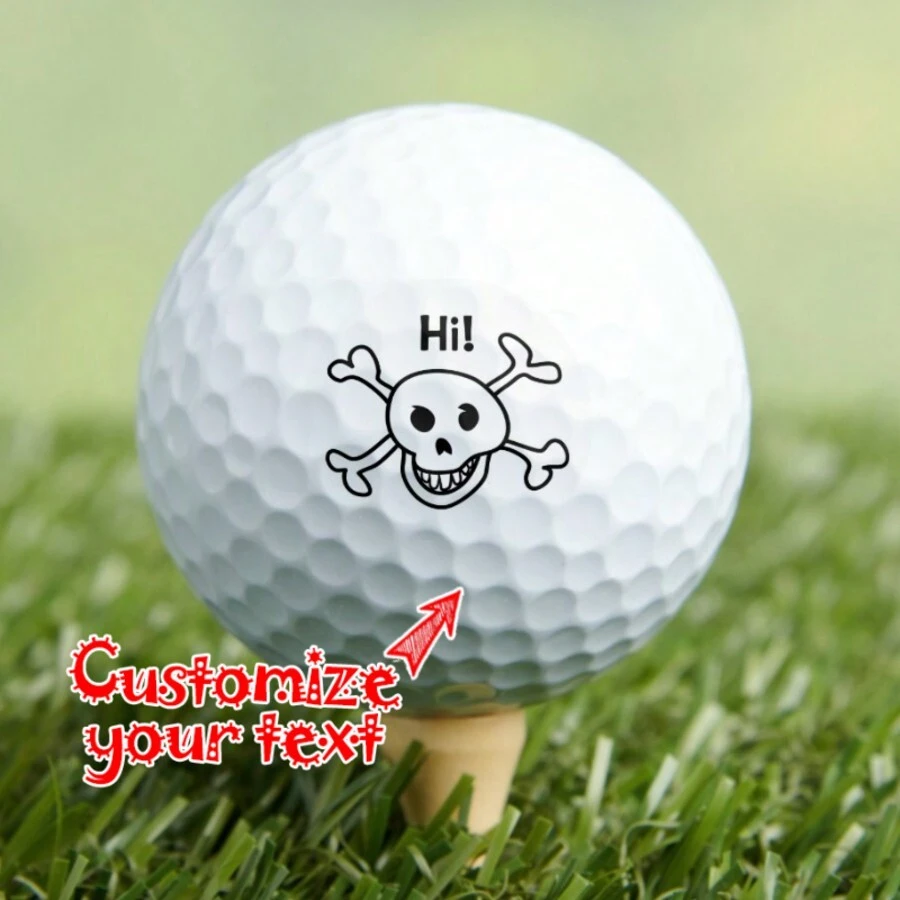 Customized 12/20pcs Golf Ball, Round Rubber Hitting Style Two-Layer Ball Practice Ball, Outdoor Sports Custom Ball, Suitable For Team Sports, Halloween, Friendship The Best Gift For Family And Friends. - White - View 1