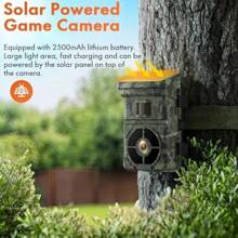 Solar Powered Wildlife Camera 48MP 4K 2500mAh Lithium Battery Rechargeable Trail Game Hunting Camera 0.1s Trigger Time 120° Detection Angle Night Vision Motion Activated - Green1 - View 2