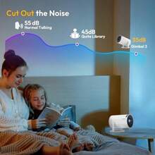 Mini WiFi6 Bluetooth 5.0 Projector 12000L 4K Support Gimbal 3 Portable Auto Keystone Correction Android TV 11.0 Video Projector 180°Rotatable Stand Home Cinema - as pic - View 9