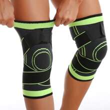 1pc Outdoor Knitted Bandage Sports Knee Pads, Wrapped Compression Anti-Slip Nylon Knit Knee Support For Hiking, Cycling, Basketball, Fitness, Running - Multicolor - View 10